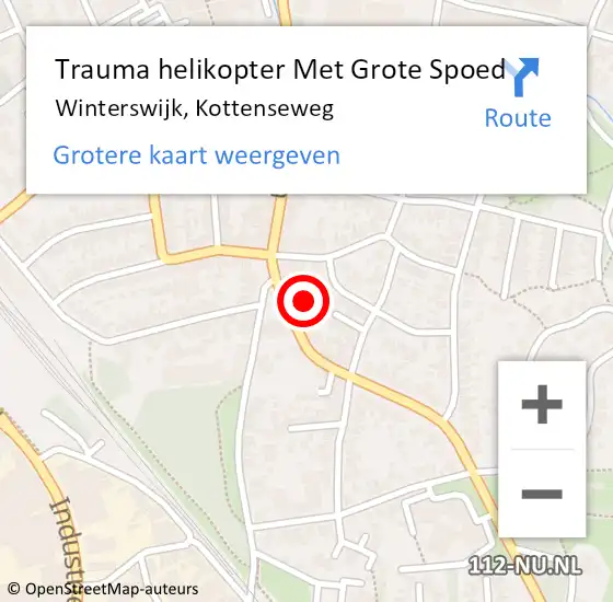 Locatie op kaart van de 112 melding: Trauma helikopter Met Grote Spoed Naar Winterswijk, Kottenseweg op 31 oktober 2021 12:47