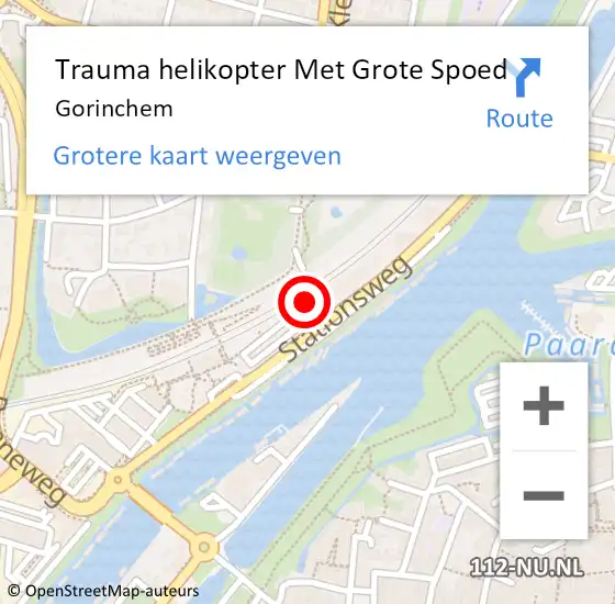 Locatie op kaart van de 112 melding: Trauma helikopter Met Grote Spoed Naar Gorinchem op 31 oktober 2021 12:49