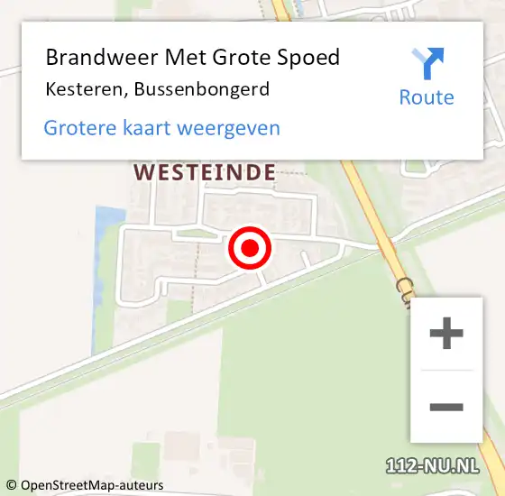 Locatie op kaart van de 112 melding: Brandweer Met Grote Spoed Naar Kesteren, Bussenbongerd op 31 oktober 2021 13:32