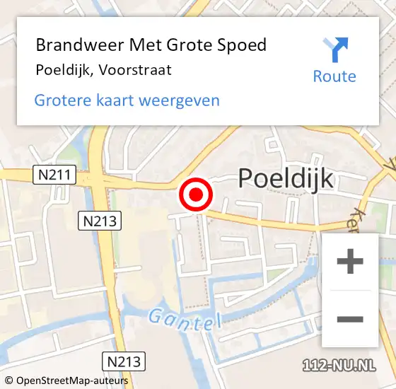 Locatie op kaart van de 112 melding: Brandweer Met Grote Spoed Naar Poeldijk, Voorstraat op 31 oktober 2021 13:56