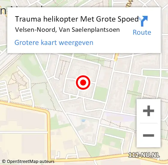 Locatie op kaart van de 112 melding: Trauma helikopter Met Grote Spoed Naar Velsen-Noord, Van Saelenplantsoen op 31 oktober 2021 14:16