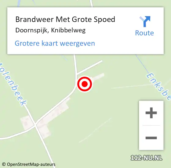 Locatie op kaart van de 112 melding: Brandweer Met Grote Spoed Naar Doornspijk, Knibbelweg op 27 juni 2014 18:41