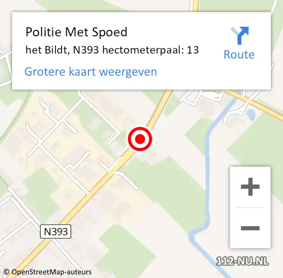 Locatie op kaart van de 112 melding: Politie Met Spoed Naar het Bildt, N393 hectometerpaal: 13 op 31 oktober 2021 14:47