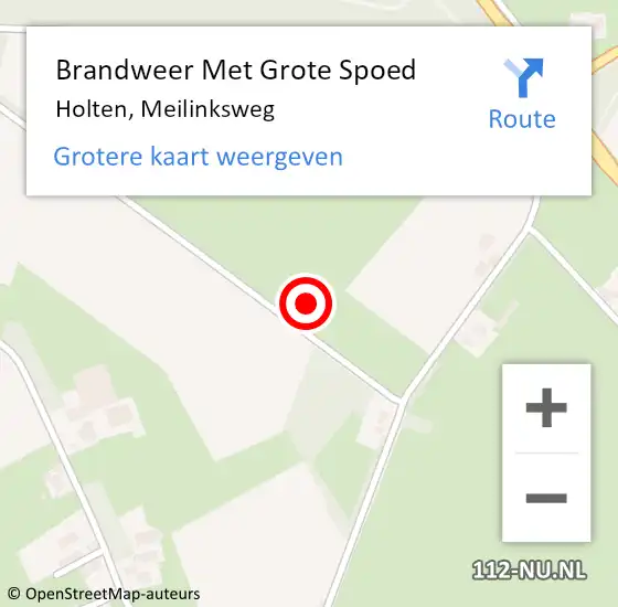 Locatie op kaart van de 112 melding: Brandweer Met Grote Spoed Naar Holten, Meilinksweg op 31 oktober 2021 15:00