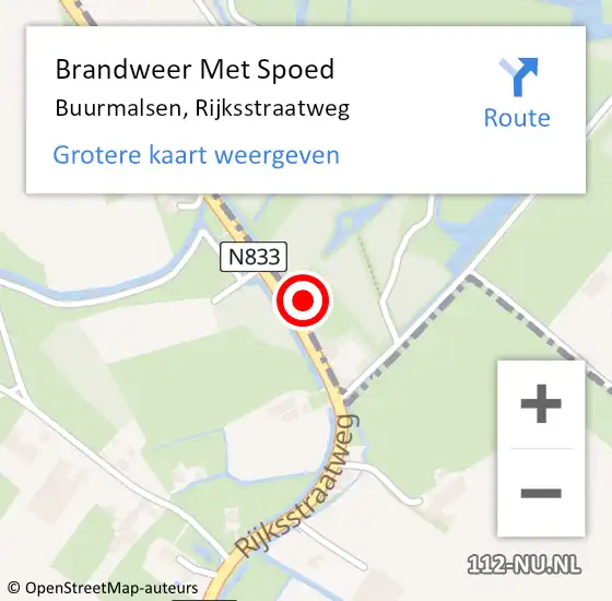 Locatie op kaart van de 112 melding: Brandweer Met Spoed Naar Buurmalsen, Rijksstraatweg op 31 oktober 2021 15:08