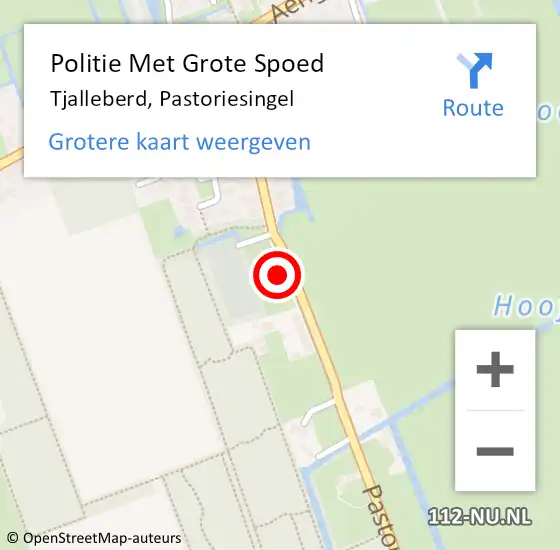 Locatie op kaart van de 112 melding: Politie Met Grote Spoed Naar Tjalleberd, Pastoriesingel op 31 oktober 2021 15:18