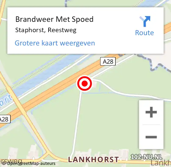 Locatie op kaart van de 112 melding: Brandweer Met Spoed Naar Staphorst, Reestweg op 27 juni 2014 18:58