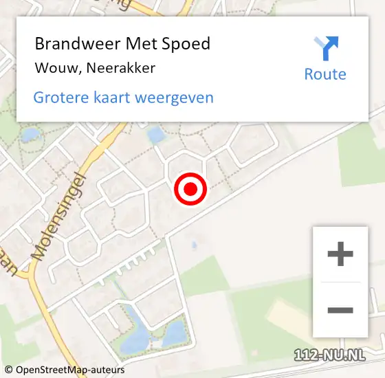 Locatie op kaart van de 112 melding: Brandweer Met Spoed Naar Wouw, Neerakker op 31 oktober 2021 17:40