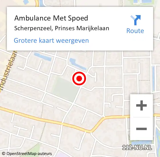 Locatie op kaart van de 112 melding: Ambulance Met Spoed Naar Scherpenzeel, Prinses Marijkelaan op 31 oktober 2021 18:05