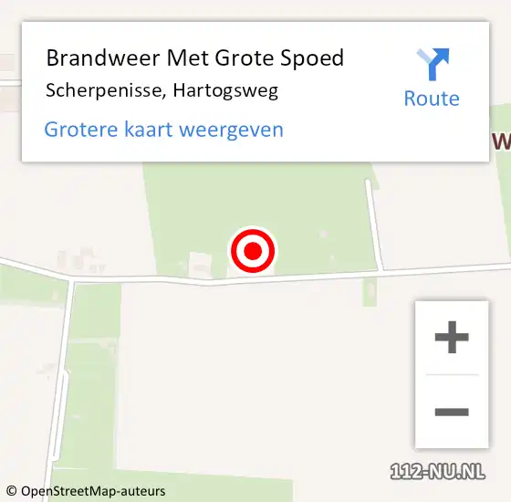 Locatie op kaart van de 112 melding: Brandweer Met Grote Spoed Naar Scherpenisse, Hartogsweg op 31 oktober 2021 18:28