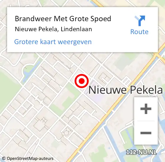 Locatie op kaart van de 112 melding: Brandweer Met Grote Spoed Naar Nieuwe Pekela, Lindenlaan op 31 oktober 2021 18:37