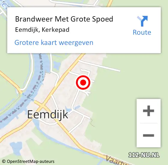 Locatie op kaart van de 112 melding: Brandweer Met Grote Spoed Naar Eemdijk, Kerkepad op 31 oktober 2021 18:53