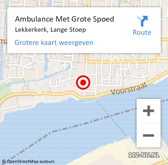 Locatie op kaart van de 112 melding: Ambulance Met Grote Spoed Naar Lekkerkerk, Lange Stoep op 31 oktober 2021 19:01