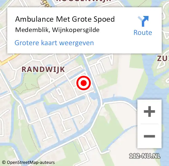 Locatie op kaart van de 112 melding: Ambulance Met Grote Spoed Naar Medemblik, Wijnkopersgilde op 31 oktober 2021 19:03