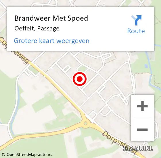 Locatie op kaart van de 112 melding: Brandweer Met Spoed Naar Oeffelt, Passage op 31 oktober 2021 19:26