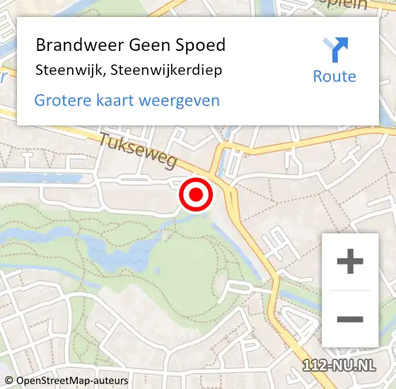 Locatie op kaart van de 112 melding: Brandweer Geen Spoed Naar Steenwijk, Steenwijkerdiep op 31 oktober 2021 19:36