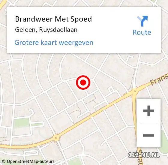 Locatie op kaart van de 112 melding: Brandweer Met Spoed Naar Geleen, Ruysdaellaan op 31 oktober 2021 19:41