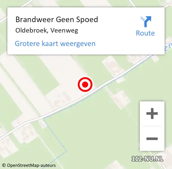 Locatie op kaart van de 112 melding: Brandweer Geen Spoed Naar Oldebroek, Veenweg op 31 oktober 2021 19:45