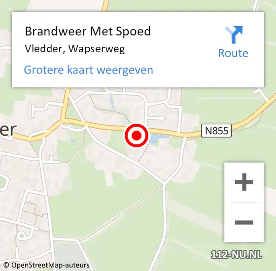 Locatie op kaart van de 112 melding: Brandweer Met Spoed Naar Vledder, Wapserweg op 31 oktober 2021 19:48