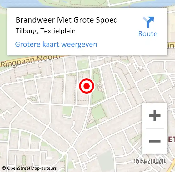 Locatie op kaart van de 112 melding: Brandweer Met Grote Spoed Naar Tilburg, Textielplein op 31 oktober 2021 20:18