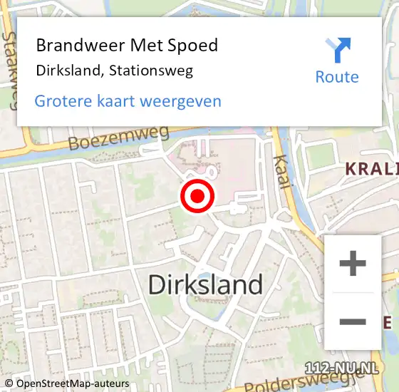 Locatie op kaart van de 112 melding: Brandweer Met Spoed Naar Dirksland, Stationsweg op 31 oktober 2021 20:27