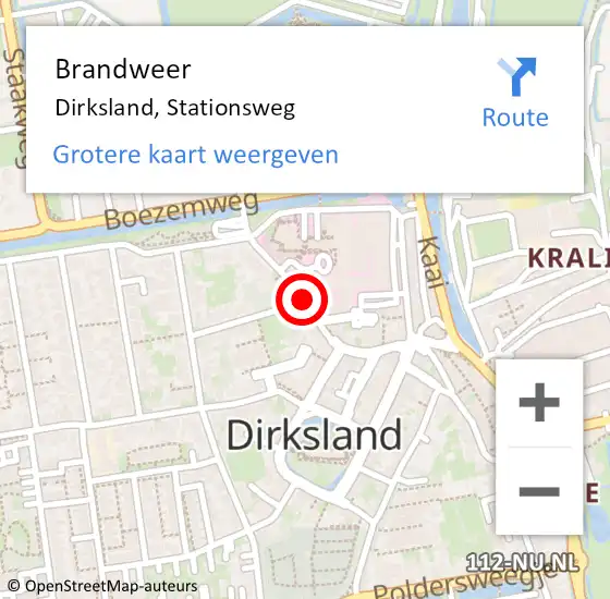 Locatie op kaart van de 112 melding: Brandweer Dirksland, Stationsweg op 31 oktober 2021 20:27