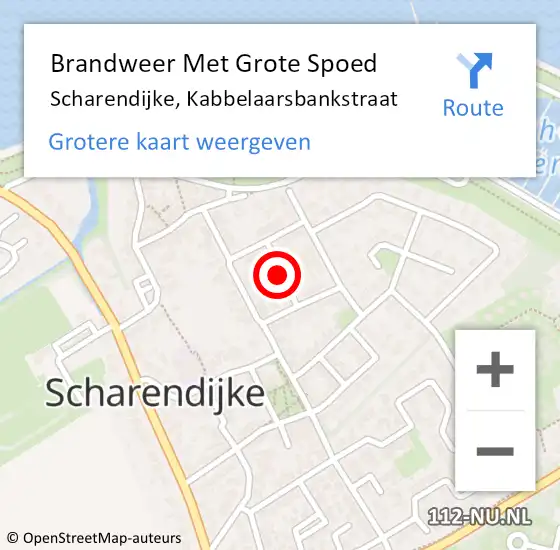 Locatie op kaart van de 112 melding: Brandweer Met Grote Spoed Naar Scharendijke, Kabbelaarsbankstraat op 31 oktober 2021 20:37