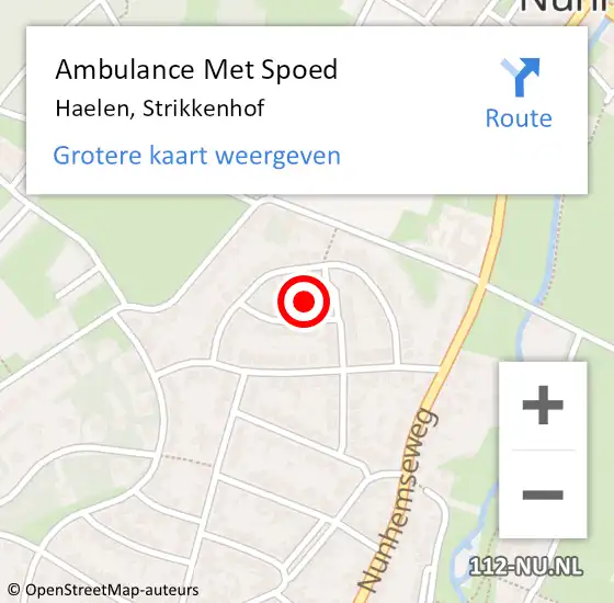 Locatie op kaart van de 112 melding: Ambulance Met Spoed Naar Haelen, Strikkenhof op 31 oktober 2021 21:05