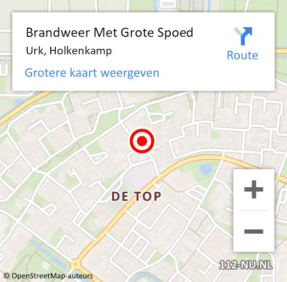 Locatie op kaart van de 112 melding: Brandweer Met Grote Spoed Naar Urk, Holkenkamp op 31 oktober 2021 21:10