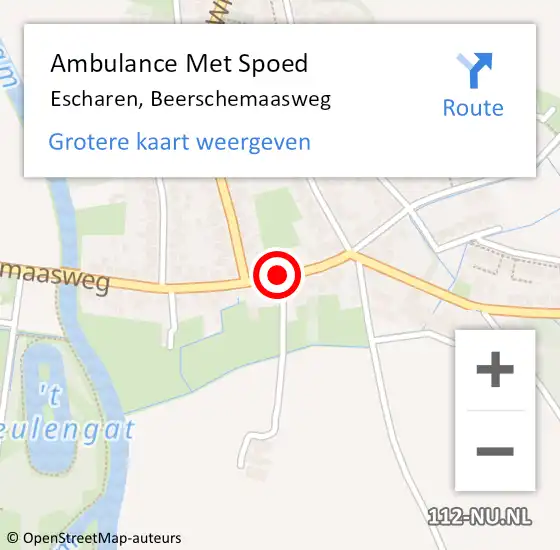 Locatie op kaart van de 112 melding: Ambulance Met Spoed Naar Escharen, Beerschemaasweg op 27 juni 2014 19:25