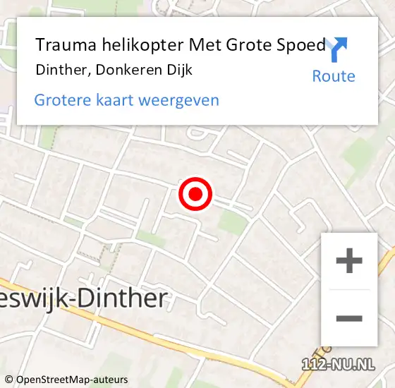 Locatie op kaart van de 112 melding: Trauma helikopter Met Grote Spoed Naar Dinther, Donkeren Dijk op 31 oktober 2021 21:48