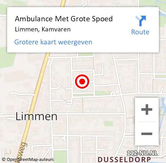 Locatie op kaart van de 112 melding: Ambulance Met Grote Spoed Naar Limmen, Kamvaren op 31 oktober 2021 22:40