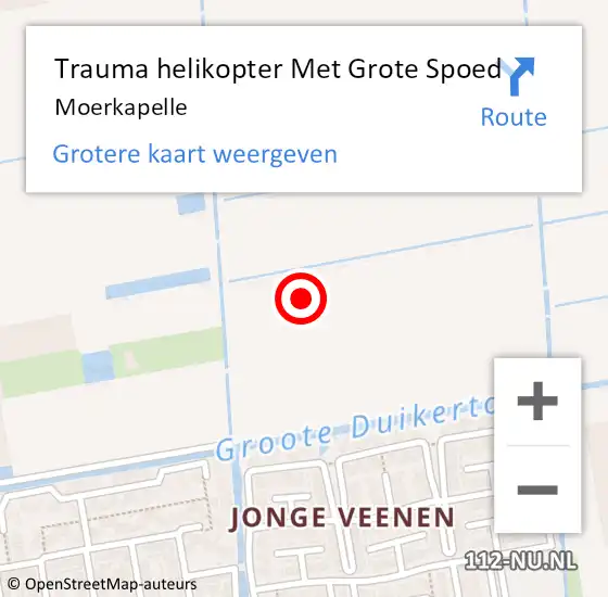 Locatie op kaart van de 112 melding: Trauma helikopter Met Grote Spoed Naar Moerkapelle op 31 oktober 2021 22:45