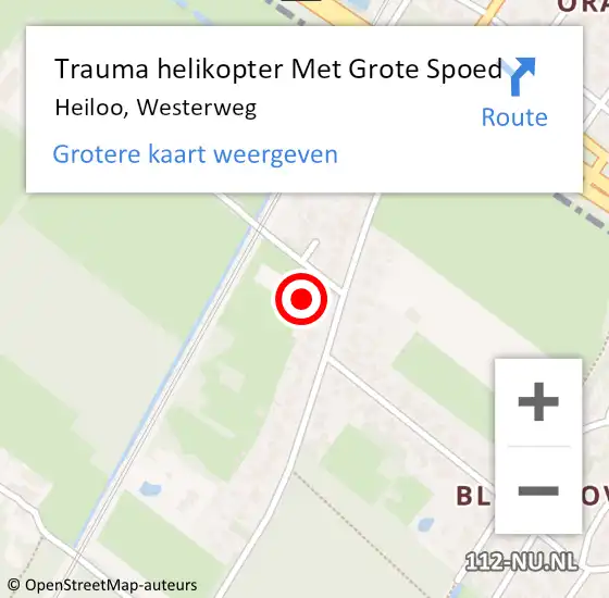 Locatie op kaart van de 112 melding: Trauma helikopter Met Grote Spoed Naar Heiloo, Westerweg op 1 november 2021 00:33