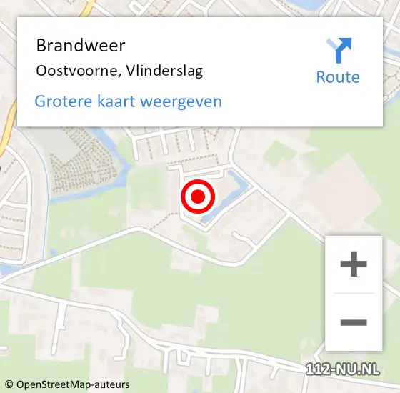 Locatie op kaart van de 112 melding: Brandweer Oostvoorne, Vlinderslag op 1 november 2021 02:17