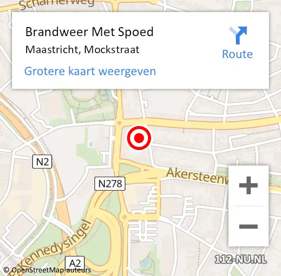 Locatie op kaart van de 112 melding: Brandweer Met Spoed Naar Maastricht, Mockstraat op 1 november 2021 02:20