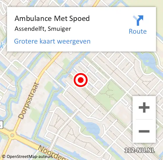 Locatie op kaart van de 112 melding: Ambulance Met Spoed Naar Assendelft, Smuiger op 1 november 2021 03:12