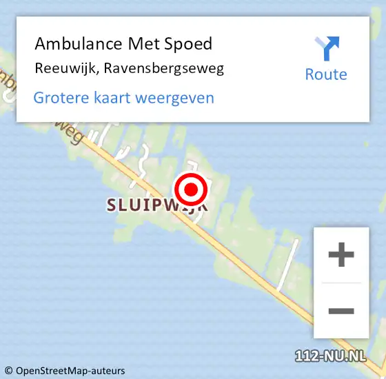 Locatie op kaart van de 112 melding: Ambulance Met Spoed Naar Reeuwijk, Ravensbergseweg op 1 november 2021 04:49