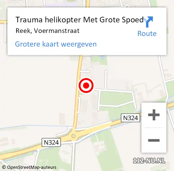 Locatie op kaart van de 112 melding: Trauma helikopter Met Grote Spoed Naar Reek, Voermanstraat op 1 november 2021 05:26