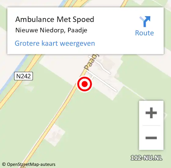 Locatie op kaart van de 112 melding: Ambulance Met Spoed Naar Nieuwe Niedorp, Paadje op 1 november 2021 06:02