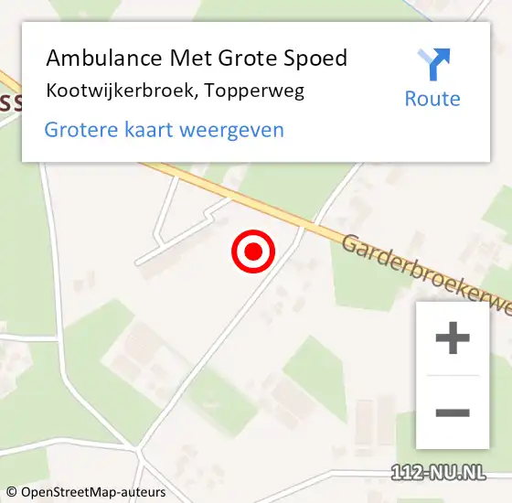 Locatie op kaart van de 112 melding: Ambulance Met Grote Spoed Naar Kootwijkerbroek, Topperweg op 1 november 2021 06:54