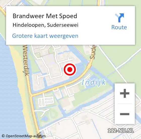 Locatie op kaart van de 112 melding: Brandweer Met Spoed Naar Hindeloopen, Suderseewei op 1 november 2021 08:07