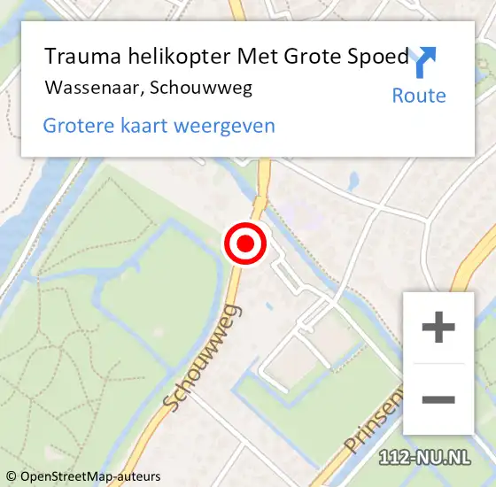 Locatie op kaart van de 112 melding: Trauma helikopter Met Grote Spoed Naar Wassenaar, Schouwweg op 1 november 2021 09:00