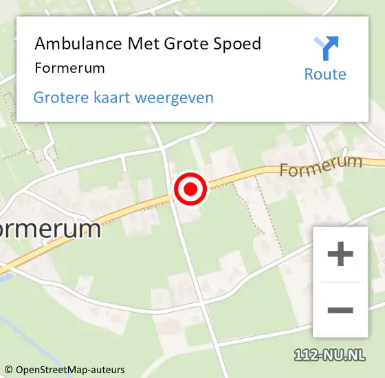 Locatie op kaart van de 112 melding: Ambulance Met Grote Spoed Naar Formerum op 27 juni 2014 20:04