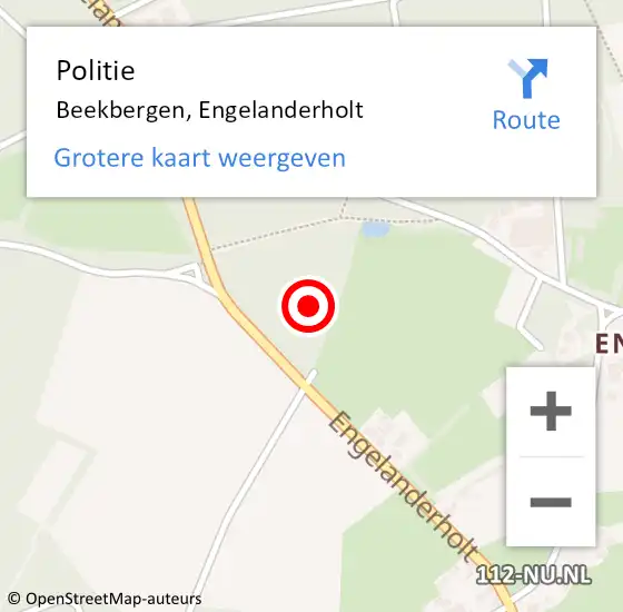 Locatie op kaart van de 112 melding: Politie Beekbergen, Engelanderholt op 1 november 2021 09:18