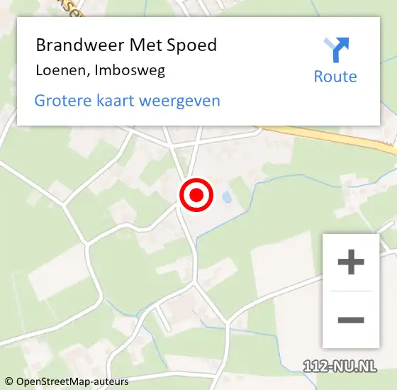 Locatie op kaart van de 112 melding: Brandweer Met Spoed Naar Loenen, Imbosweg op 1 november 2021 09:59