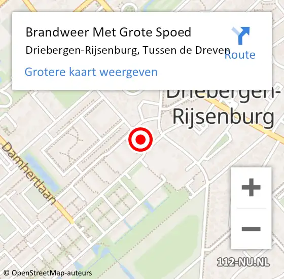 Locatie op kaart van de 112 melding: Brandweer Met Grote Spoed Naar Driebergen-Rijsenburg, Tussen de Dreven op 1 november 2021 10:35