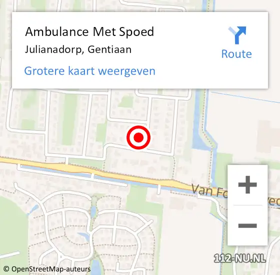 Locatie op kaart van de 112 melding: Ambulance Met Spoed Naar Julianadorp, Gentiaan op 1 november 2021 10:49