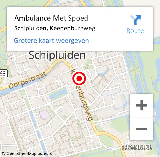 Locatie op kaart van de 112 melding: Ambulance Met Spoed Naar Schipluiden, Keenenburgweg op 1 november 2021 11:32