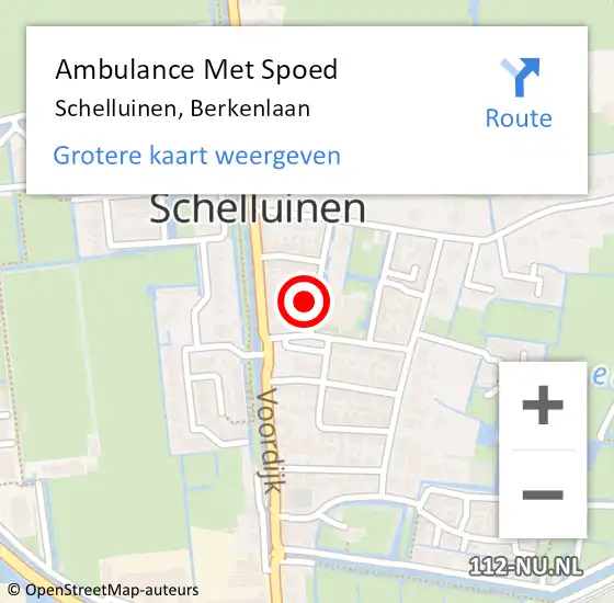 Locatie op kaart van de 112 melding: Ambulance Met Spoed Naar Schelluinen, Berkenlaan op 1 november 2021 11:42